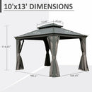 Galvanized Steel Hardtop Gazebo with Drainage Gutters