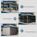 Galvanized Steel Hardtop Gazebo with Drainage Gutters