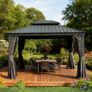 Galvanized Steel Hardtop Gazebo with Drainage Gutters