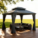 Galvanized Steel Hardtop Gazebo with Drainage Gutters
