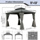 Galvanized Steel Hardtop Gazebo with Drainage Gutters