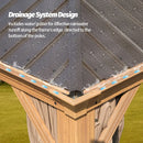 Aluminum Hardtop Gazebo Wood-Looking with Drainage Gutters