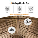 Aluminum Hardtop Gazebo Wood-Looking with Drainage Gutters