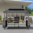 6' x 10' Hardtop Grill Gazebo with 2 Storage Cabinets