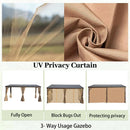 Wall-Mounted Hardtop Gazebo with Drainage Gutters