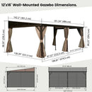Wall-Mounted Hardtop Gazebo with Drainage Gutters