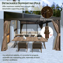 Wall-Mounted Hardtop Gazebo with Drainage Gutters