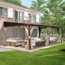 Wall-Mounted Hardtop Gazebo with Drainage Gutters
