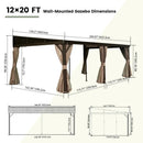 Wall-Mounted Hardtop Gazebo with Drainage Gutters