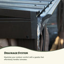 Wall-Mounted Hardtop Gazebo with Drainage Gutters