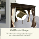 Wall-Mounted Hardtop Gazebo with Drainage Gutters