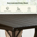 Wall-Mounted Hardtop Gazebo with Drainage Gutters
