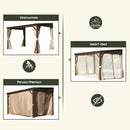 Wall-Mounted Hardtop Gazebo with Drainage Gutters