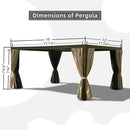 Aluminum Louvered Pergola - Brown