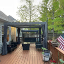 Domi Patio Aluminum Louvered Pergola - Gray