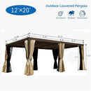 Aluminum Louvered Pergola - Brown
