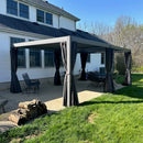 Domi Patio Aluminum Louvered Pergola - Gray
