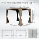 Aluminum Louvered Pergola - Brown