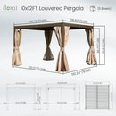 Aluminum Louvered Pergola - Brown