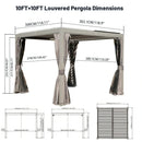 Domi Patio Aluminum Louvered Pergola - Gray