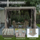 Domi Patio Aluminum Louvered Pergola - Gray