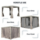 Domi Patio Aluminum Louvered Pergola - Gray