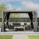 Domi Patio Aluminum Louvered Pergola - Gray