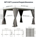Domi Patio Aluminum Louvered Pergola - Gray
