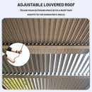 Domi Patio Aluminum Louvered Pergola - Gray