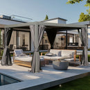 Domi Patio Aluminum Louvered Pergola - Gray