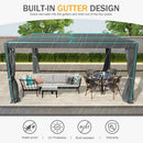Domi Patio Aluminum Louvered Pergola - Gray