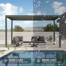 Domi Patio Aluminum Louvered Pergola - Gray