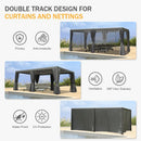 Domi Patio Aluminum Louvered Pergola - Gray