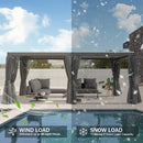 Domi Patio Aluminum Louvered Pergola - Gray