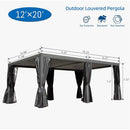 Domi Patio Aluminum Louvered Pergola - Gray