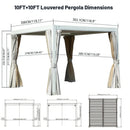 Louvered Pergola White W/O Curtain & Netting