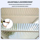 Louvered Pergola White W/O Curtain & Netting