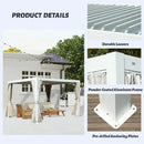 Louvered Pergola White W/O Curtain & Netting