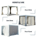 Louvered Pergola White W/O Curtain & Netting