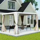 Louvered Pergola White W/O Curtain & Netting