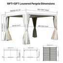 Louvered Pergola White W/O Curtain & Netting