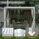 Louvered Pergola White W/O Curtain & Netting