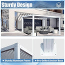 Louvered Pergola White W/O Curtain & Netting