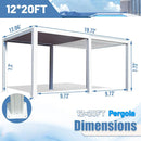 Louvered Pergola White W/O Curtain & Netting