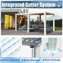 Louvered Pergola White W/O Curtain & Netting