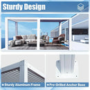 Louvered Pergola White W/O Curtain & Netting