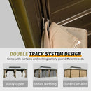 Aluminum Hardtop Gazebo Brown with Drainage Gutters