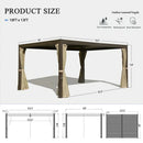 Louvered Pergola Brown with Galvanized Steel Roof