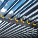 Louvered Pergola Gray with Galvanized Steel Roof