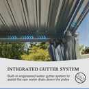 Louvered Pergola Gray with Galvanized Steel Roof